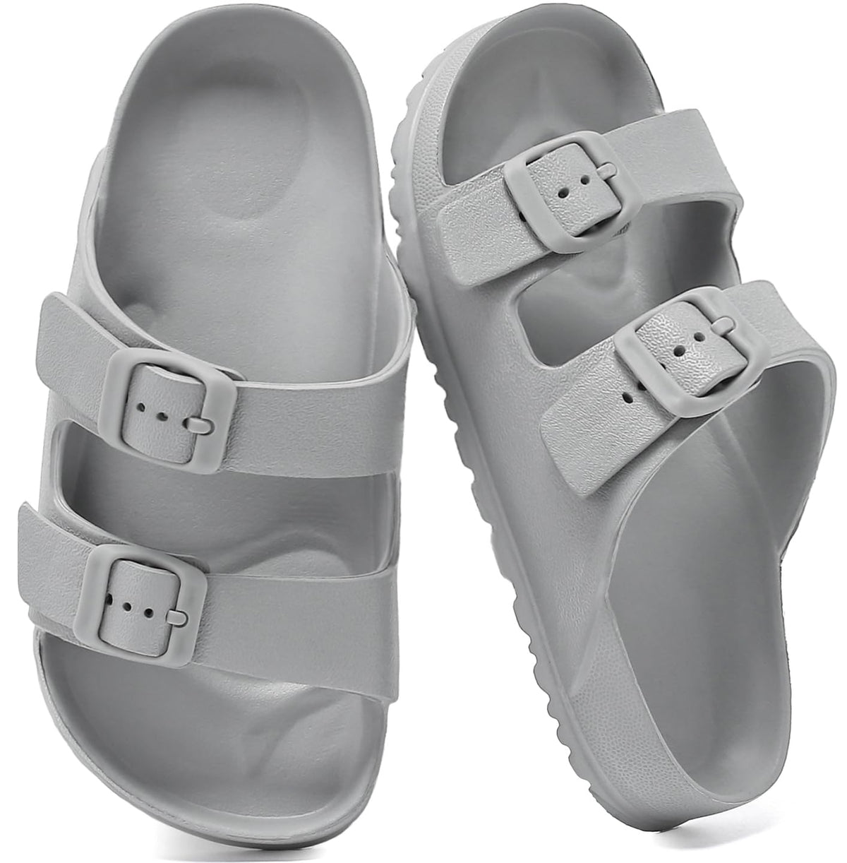 YUHITYGZGS Boys Slide Sandals for Kids – Double Buckle Adjustable Summer Sandals for Boys & Girls, Backless Comfort Shoes for Beach, Pool, Shower & Outdoor Play