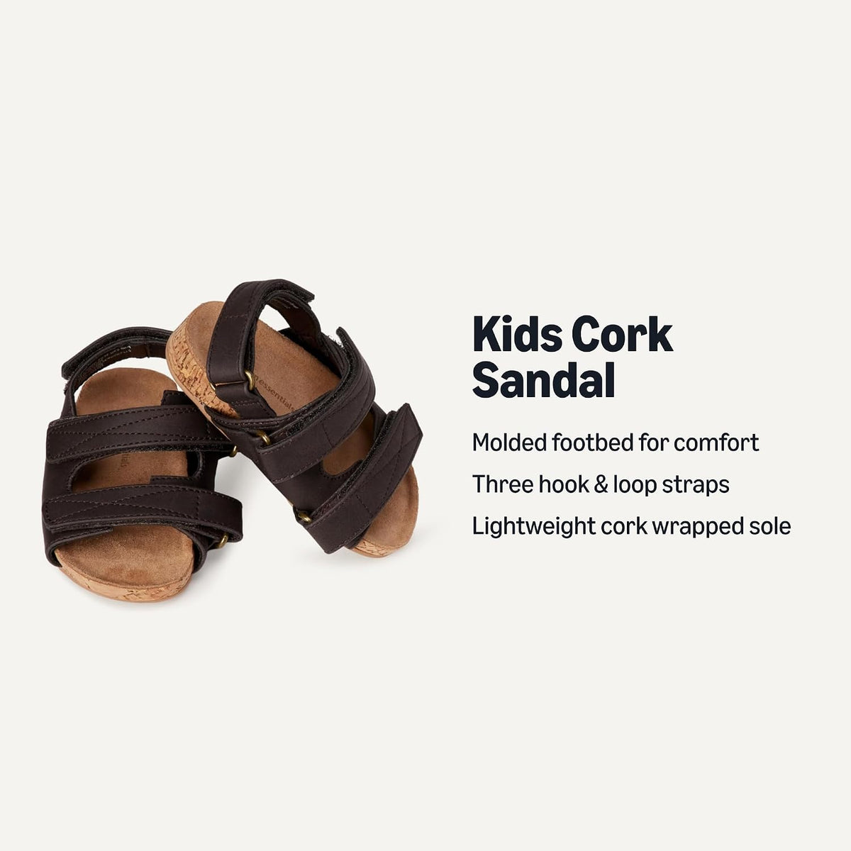 Amazon Essentials Boys and Toddlers' Cork Sandals with Adjustable Straps