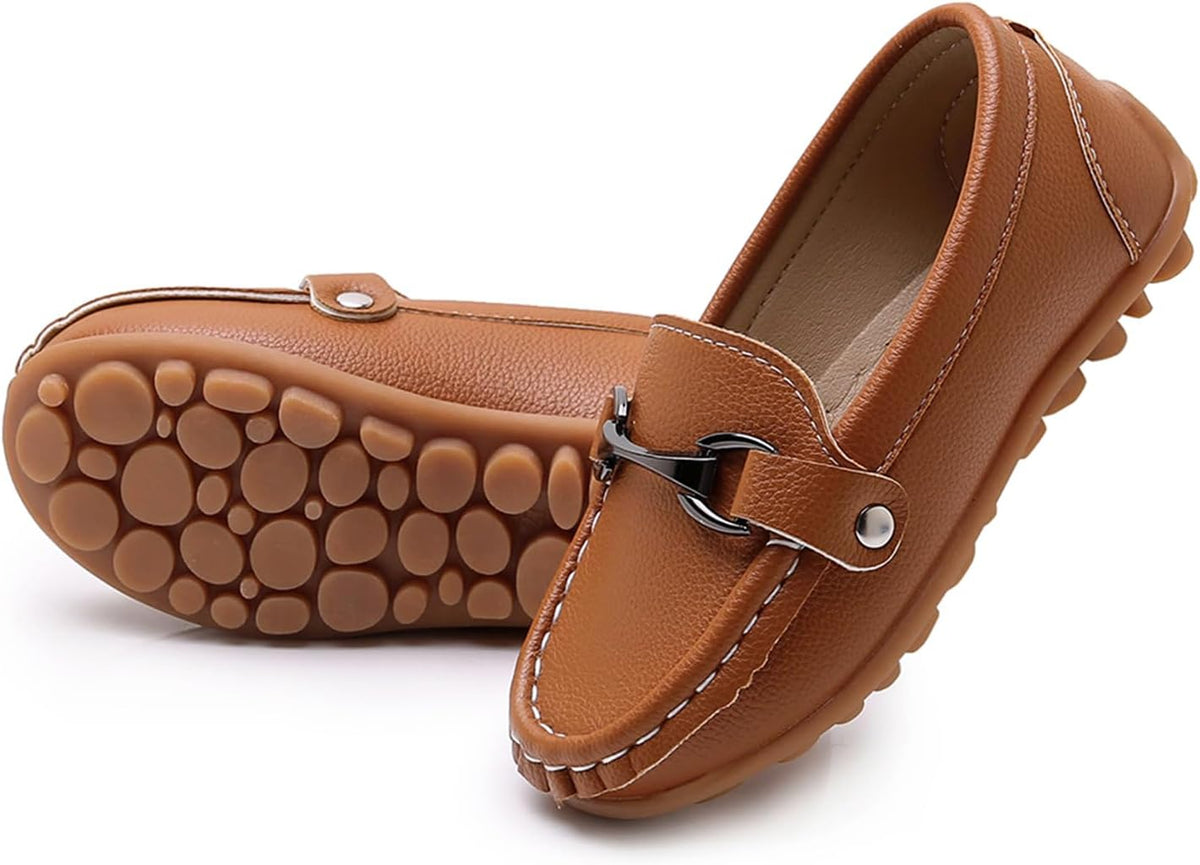 Boys Girls Slip On Loafers Dress Shoes Casual Flat Moccasins