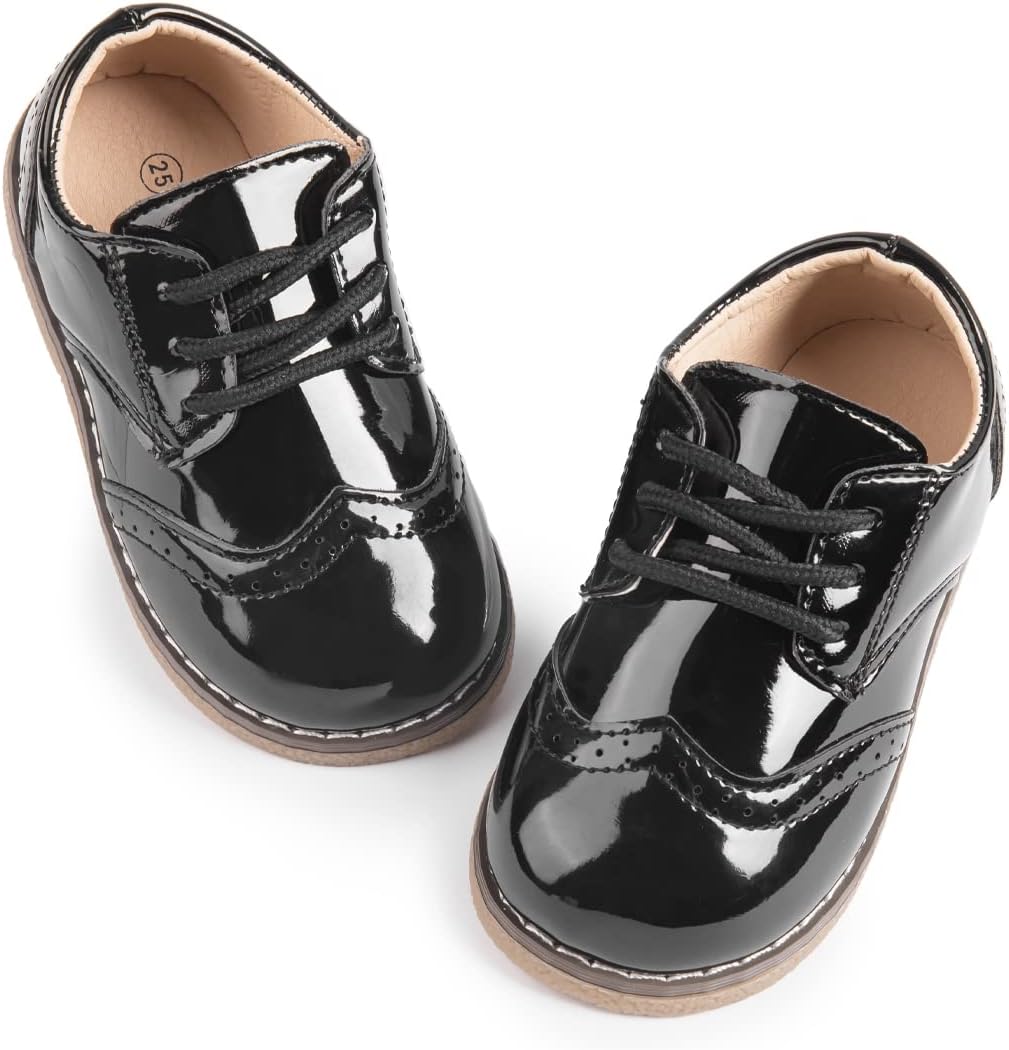 Casazoe Boys Girls Oxford Wedding Dress Shoes Classic School Uniform Flats Formal Casual Loafer for Toddler Little Kid