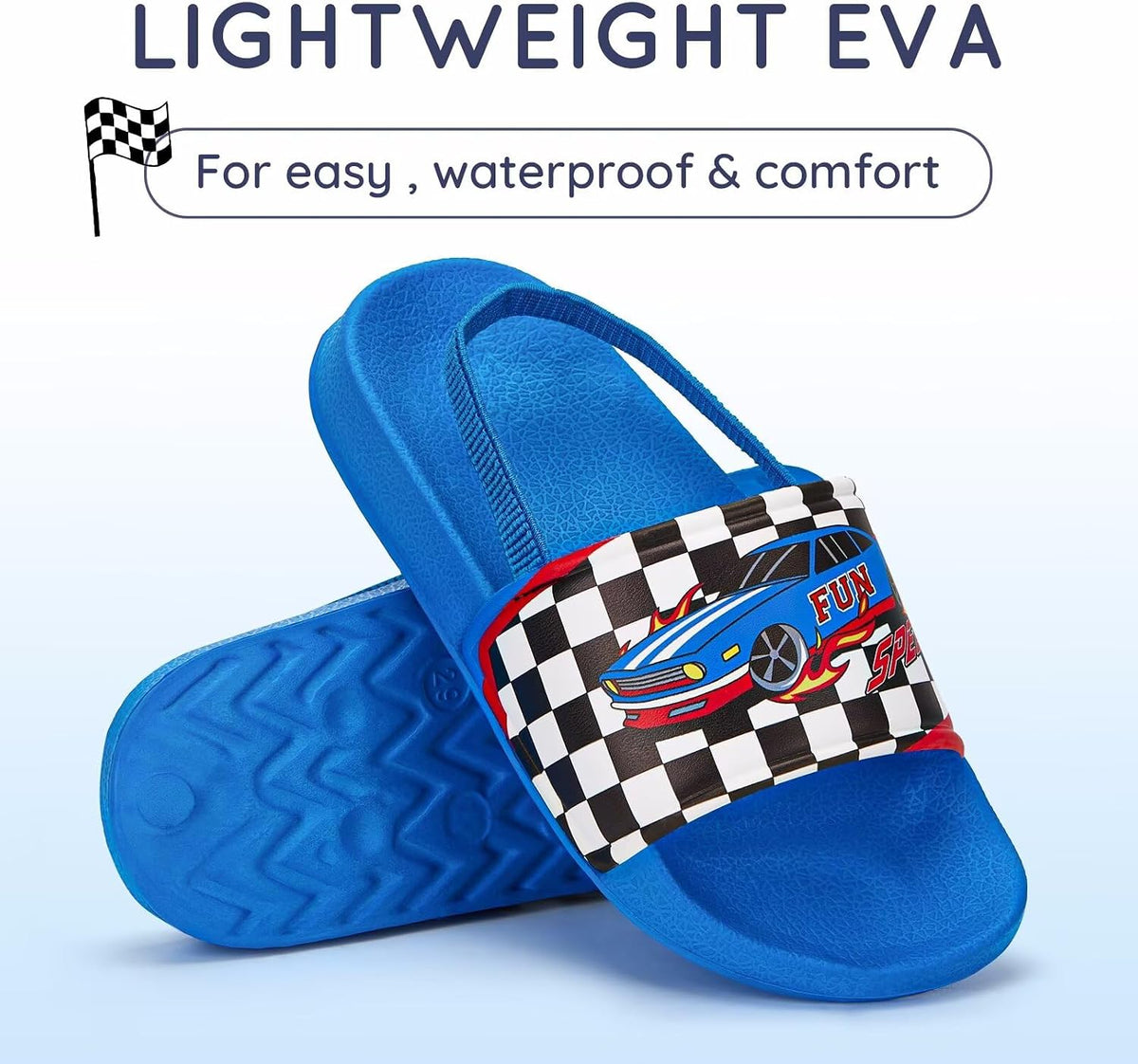 FUNCOO PLUS Kids Slide Toddler Boys Sandals for Beach