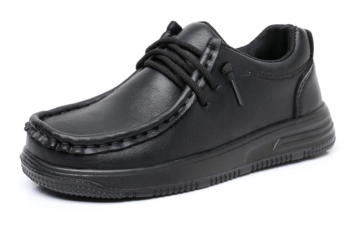 Apakowa Kids Boys Girls Loafers Slip-On Casual Walking Boat Dress Shoes