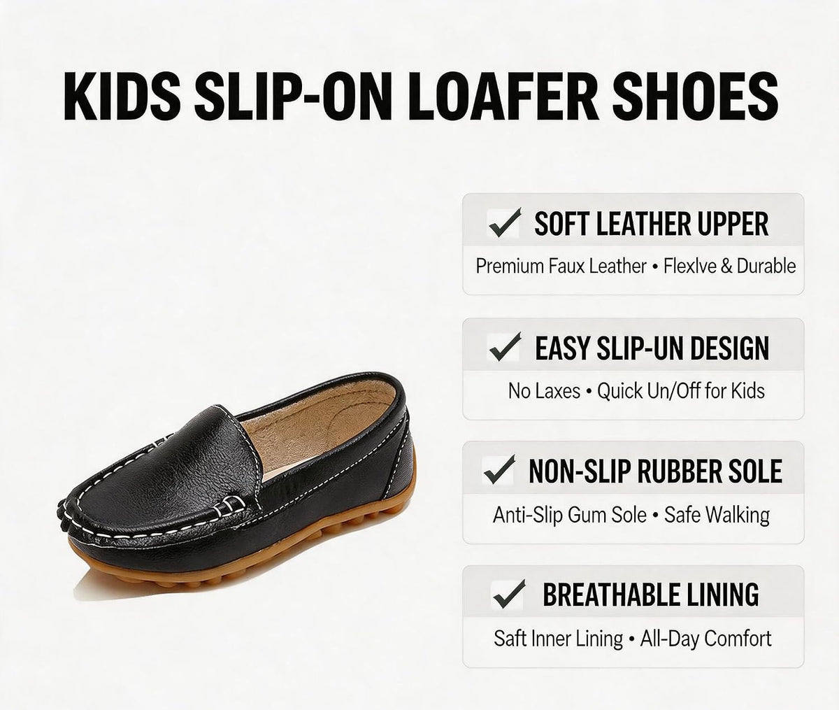 Boys Girls Loafers Dress Shoes Oxford Moccasins Flats Boat Slip-On School Daily Walking Shoes(Toddler/Little Kids/Big Kids)