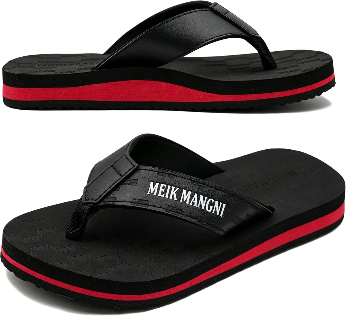 Meik Mangni Kids Boys Girls Arch Support Flip Flops Comfortable Cushion Thong Sandals Slip Resistant Summer Sandals Lightweight Quick Dry Slide Shower Shoes for Beach Swim Pool (Little Kid/Big Kid)
