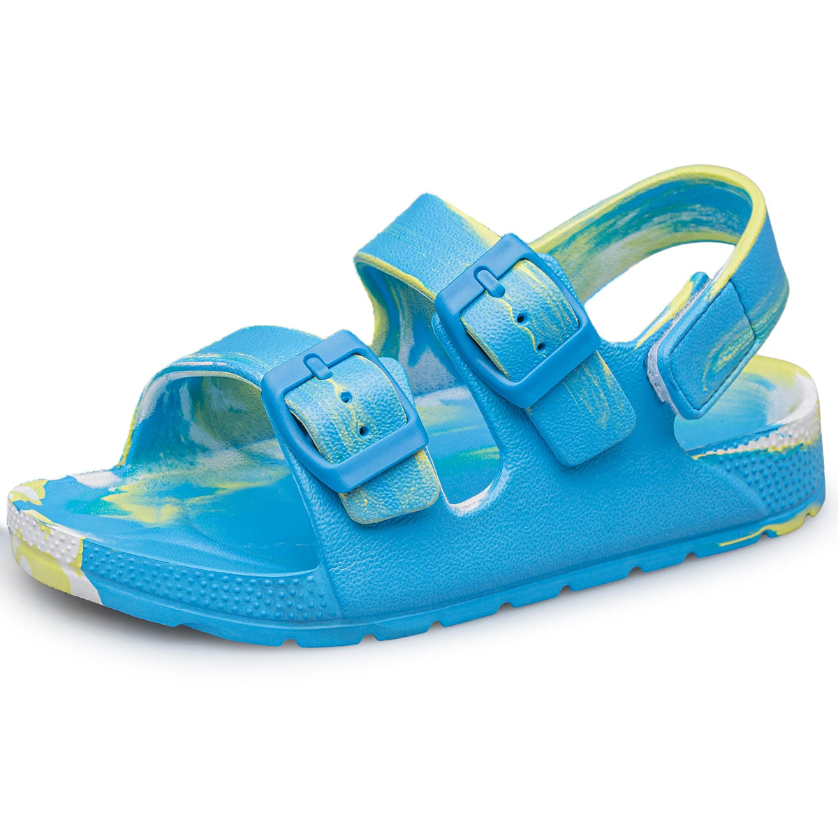 BNV Boys Girls Sandals Unisex Toddler Kids Double Buckle Sandals Comfort Open Toe Adjustable Back Strap Shower Beach Pool Shoes(Toddler/Little Kid/Big Kid)