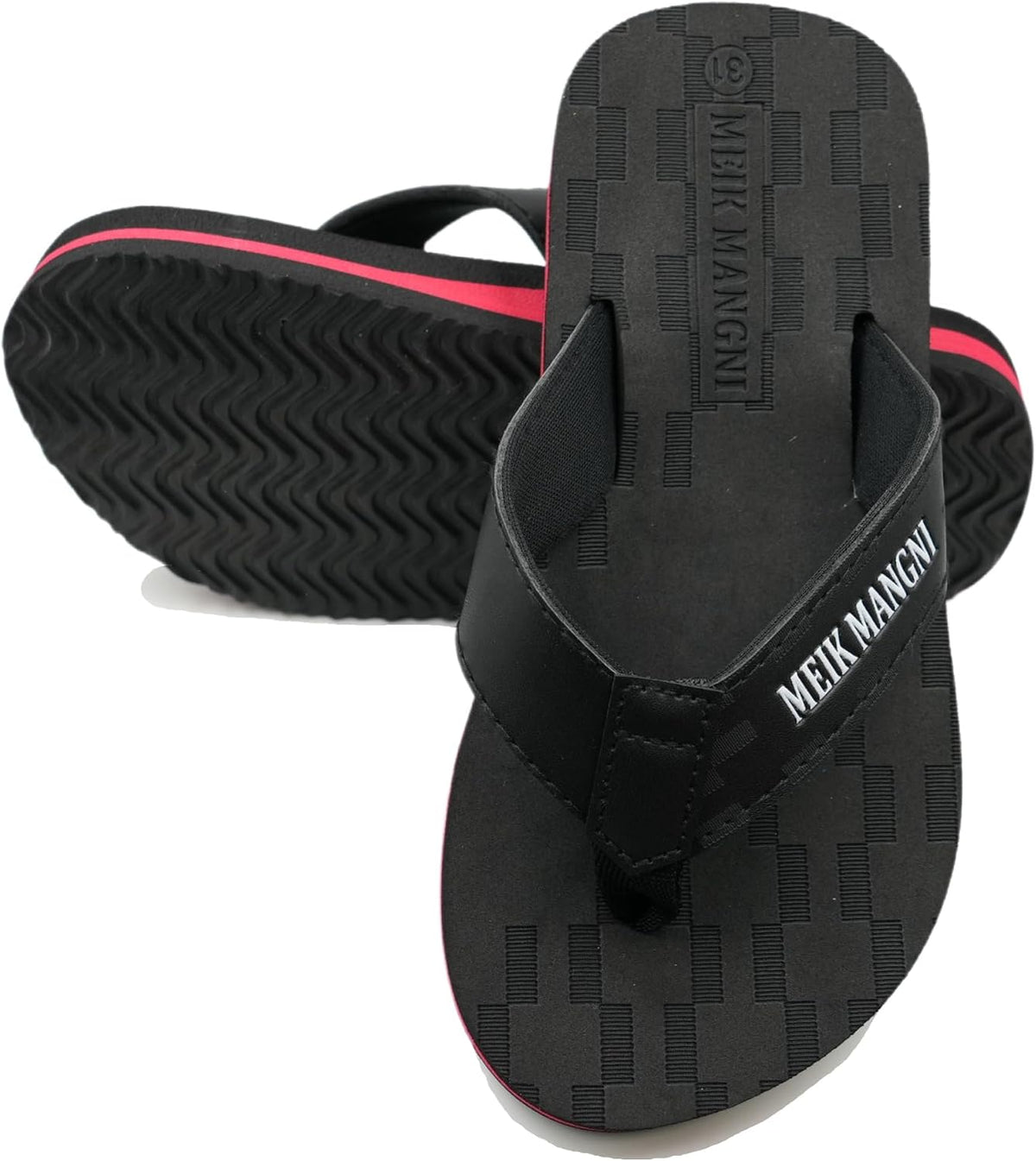 Meik Mangni Kids Boys Girls Arch Support Flip Flops Comfortable Cushion Thong Sandals Slip Resistant Summer Sandals Lightweight Quick Dry Slide Shower Shoes for Beach Swim Pool (Little Kid/Big Kid)