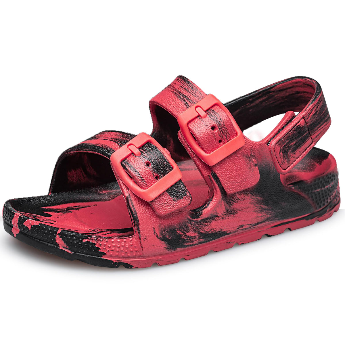 BNV Boys Girls Sandals Unisex Toddler Kids Double Buckle Sandals Comfort Open Toe Adjustable Back Strap Shower Beach Pool Shoes(Toddler/Little Kid/Big Kid)