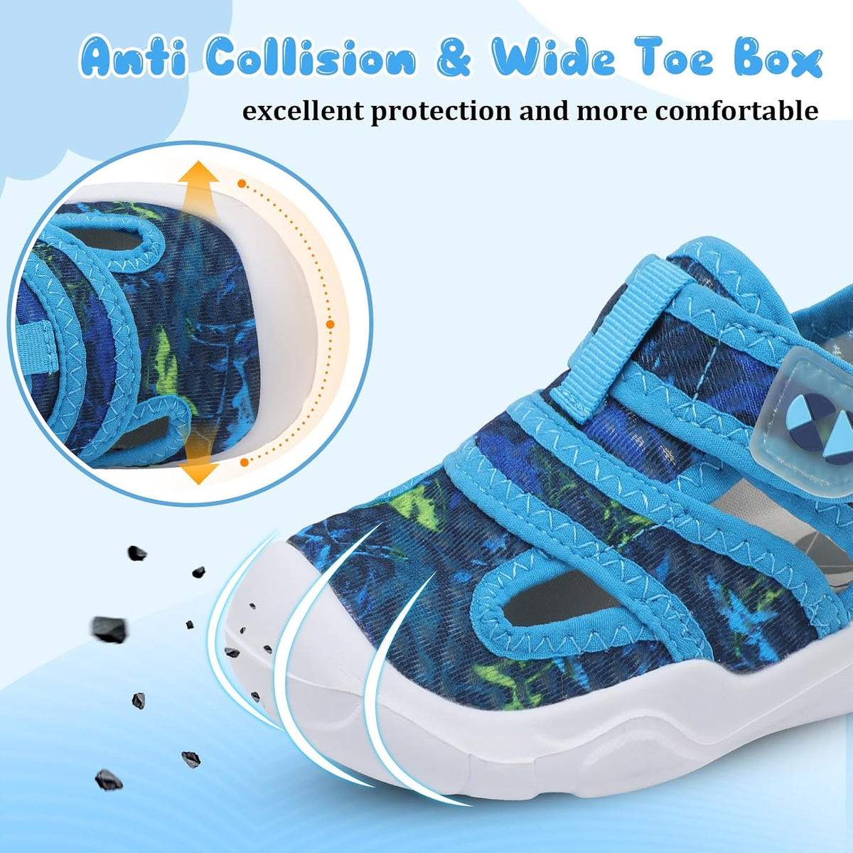 Centipede Demon Toddler Sandals for Boys Girls Kids Water Sandals Outdoor Breathable Aqua Shoes Summer Barefoot Shoes Lightweight Qucik Dry for Swim Pool Beach