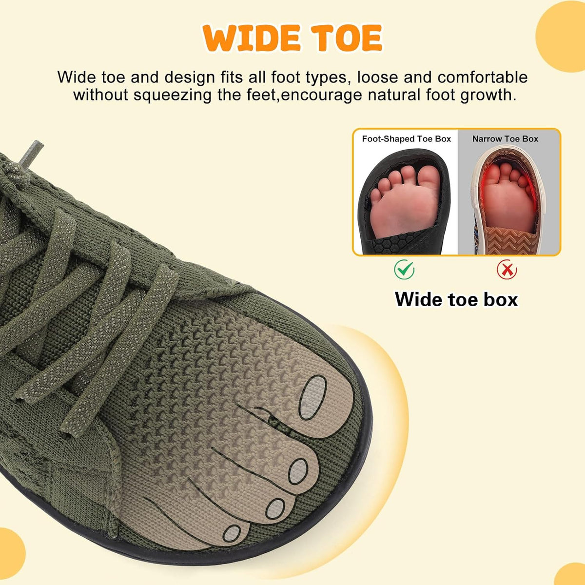 JOINFREE Toddler Shoes Girls Boys Wide Barefoot Shoes Minimalist Walking Sneakers Zero Drop Slip on Tennis Shoe Breathable Naturally Flexible