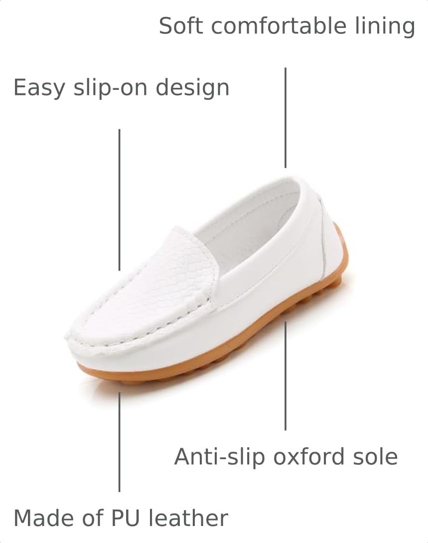Boys Girls Loafers Dress Flats Slip-On Oxford Casual Moccasins School Walking Boat Shoes(Toddler/Little Kid/Big Kid)