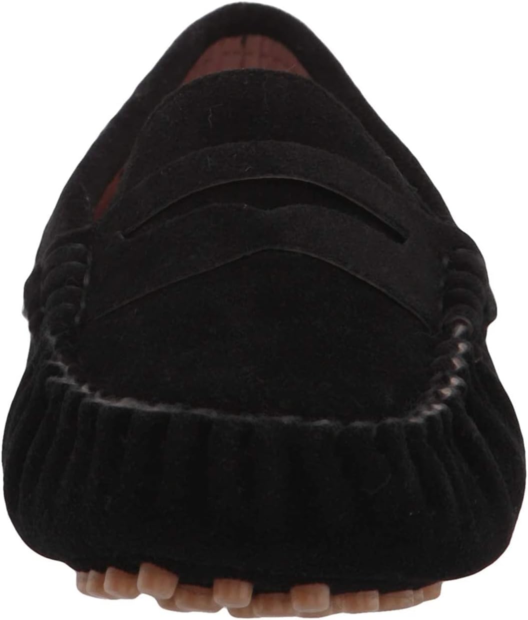 Battle Men Penny Loafers for Little Kids Square Moc Toe Stiching Slip on Faux Suede Flexiable Rubber Sole Flat Heel Toddler's Moccasins One Size Smaller