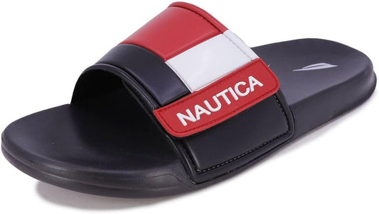 Nautica Men's Athletic Slide Sandal, Adjustable Straps, Comfort Slip-On