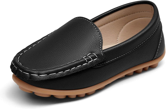 Haloumoning Boys Slip On Loafers Kids Dress Flats Shoes Casual Moccasins School Walking Shoes