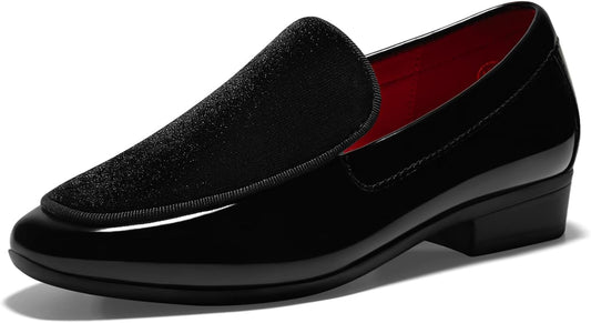 Haloumoning Boys Dress Shoes Slip-On Loafers Formal Church Tuxedo Shoes