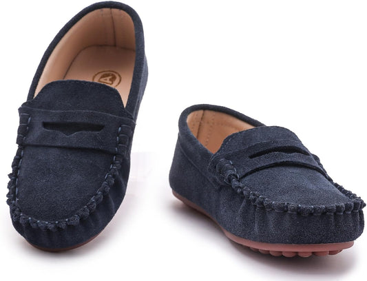 DADAWEN Kids' Soft Suede Slip On Loafers