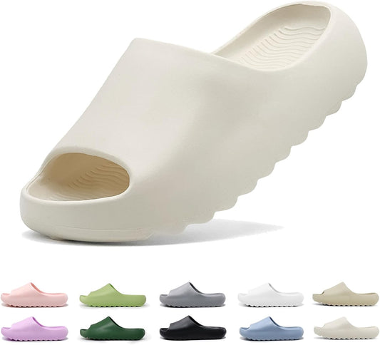 Kids Lightweight Soft EVA Non-Slip Slides Slippers Open Toe Comfy Sandals for Toddler Boys Girls Children Bathroom Shower Summer Pool Beach Slippers
