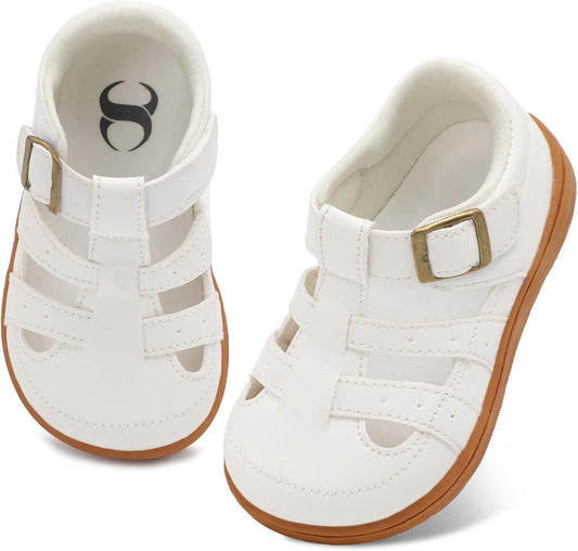 Scurtain Toddler Dress Flat Shoes Little Kids Girl Boy Wide Toe Sandals