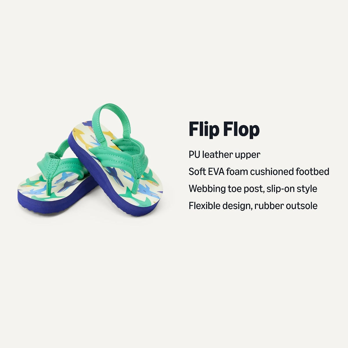 Amazon Essentials Unisex Toddlers' Flip Flop Sandals with Backstrap for Boys and Girls