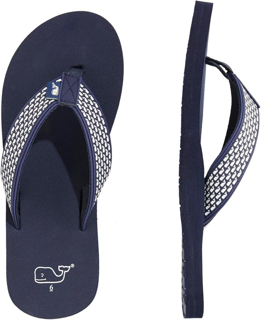 vineyard vines Boys' Micro Whale Foam Flip Flops (Little Kid/Big Kid)