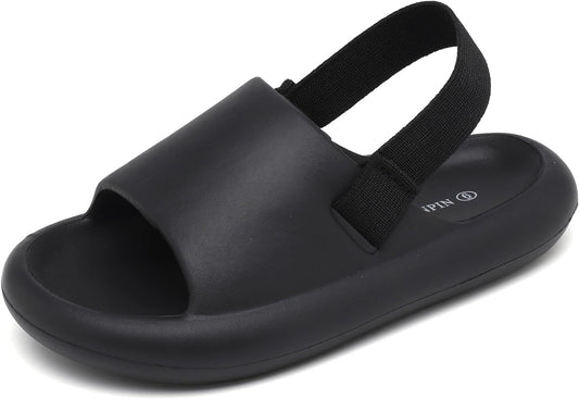 INMINPIN Toddler Boys Girls Slides Sandals Comfort Beach Pool Shower Slippers with Elastic Back Strap