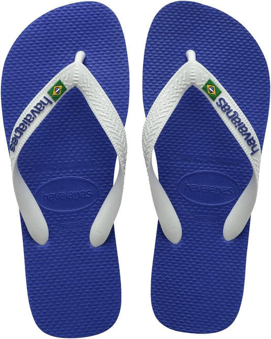 Havaianas Kid's Brazil Logo Flip Flop Sandal Marine Blue M US Little Kid