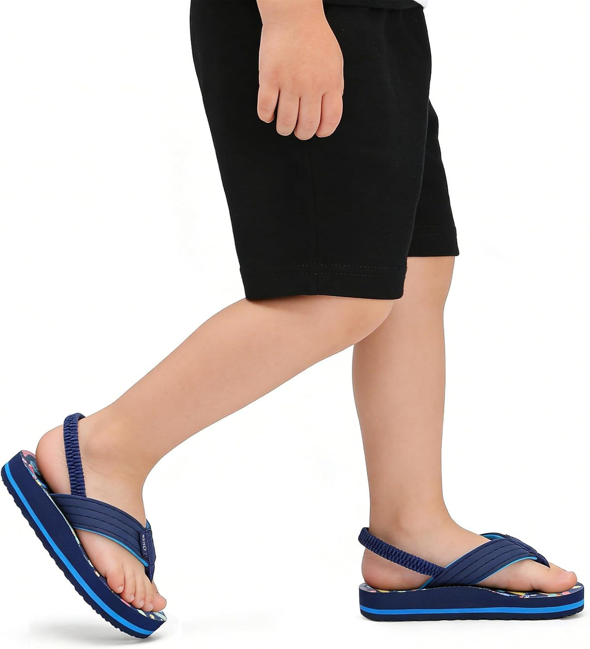 Kids Flip Flops with Adjustable Back Strap Glitter EVA Thong Sandals