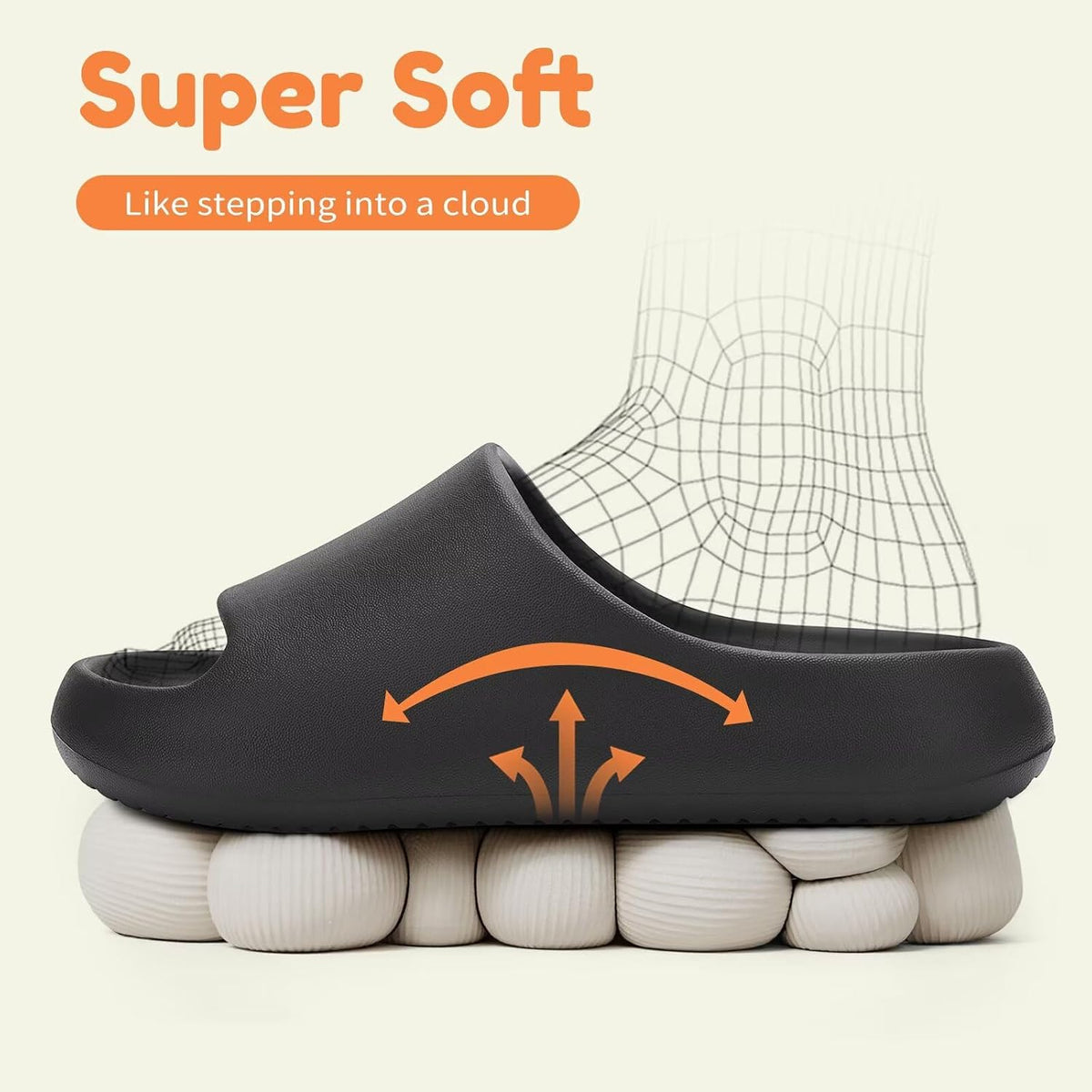 Boys Girls Cloud Slides Sandals Kids Arch Support Pilliow Slippers Summer Beach Cushioned Slides Pool Shower Shoes
