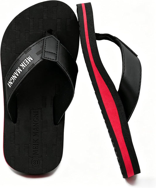 Meik Mangni Kids Boys Girls Arch Support Flip Flops Comfortable Cushion Thong Sandals Slip Resistant Summer Sandals Lightweight Quick Dry Slide Shower Shoes for Beach Swim Pool (Little Kid/Big Kid)
