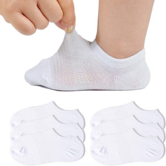 Toddler Little Girls Boys No Show Socks Cotton Low Cut Socks With Grips