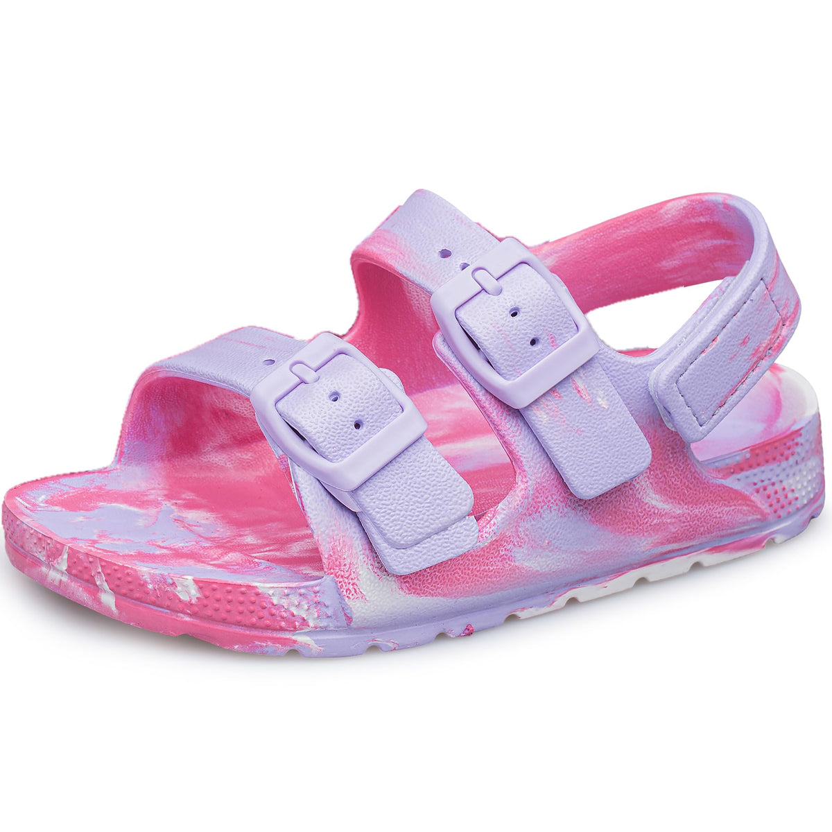 BNV Boys Girls Sandals Unisex Toddler Kids Double Buckle Sandals Comfort Open Toe Adjustable Back Strap Shower Beach Pool Shoes(Toddler/Little Kid/Big Kid)