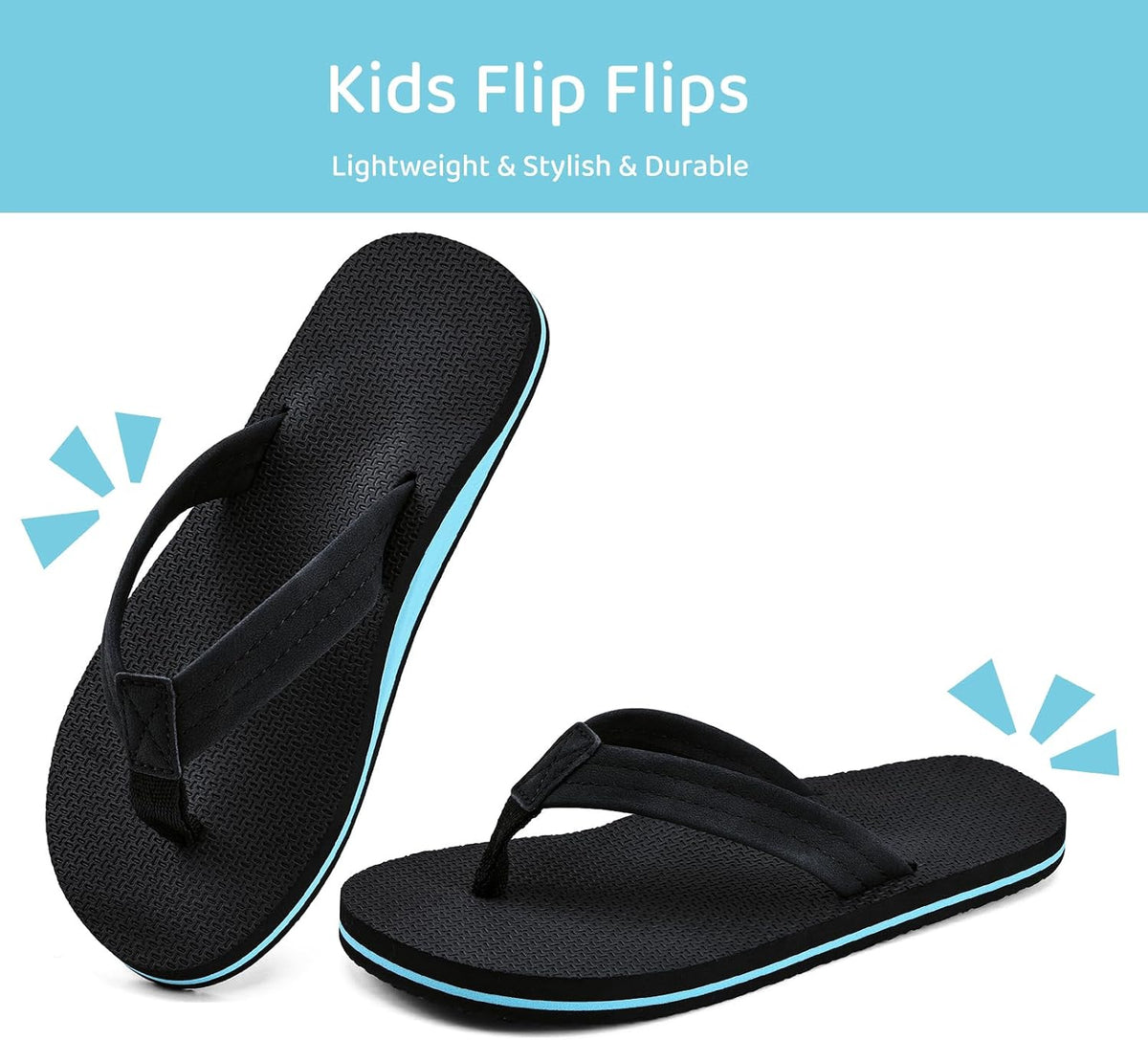 IceUnicorn Boys Girls Flip Flops Kids Summer Sandals Lightweight Sandal Shoes for Swimming Beach Pool(Little Kid/Big Kid)