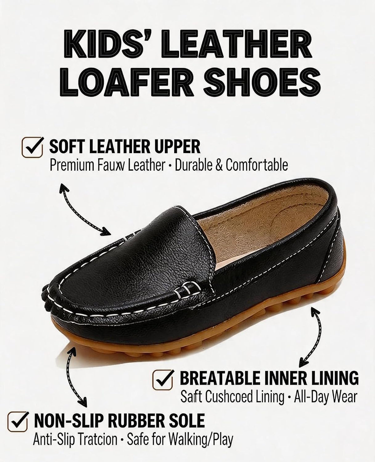 Boys Girls Loafers Dress Shoes Oxford Moccasins Flats Boat Slip-On School Daily Walking Shoes(Toddler/Little Kids/Big Kids)
