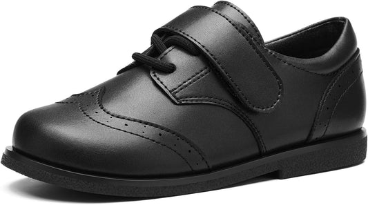 GINNI Toddler Boy Girl Dress Shoes, Little Kids Comfortable Wingtip Oxfords