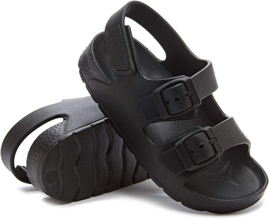 EasyStar Toddler Boys Girls Double Buckles Sandals with Dual-Adjustable