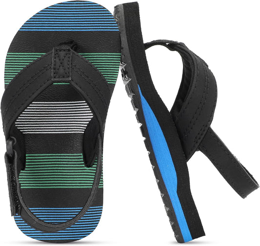 Toddler Flip Flops with Adjustable Back Strap Girls Boys Sandals