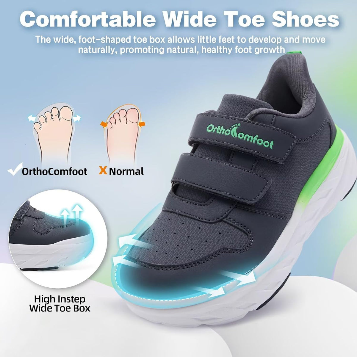 OrthoComfoot Kids Orthopedic Wide Tennis Comfortable Shoes