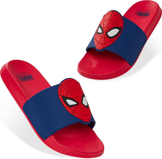 Marvel Boys Slides, Kids Sandals Anti Slip - Spiderman Gifts for Boys