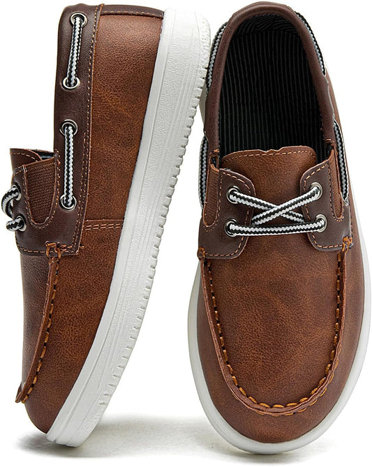 DADAWEN Boys Girls Dress Shoes Boat Shoe Slip on Loafers Casual School Shoes (Toddler/Little Kid/Big Kid)