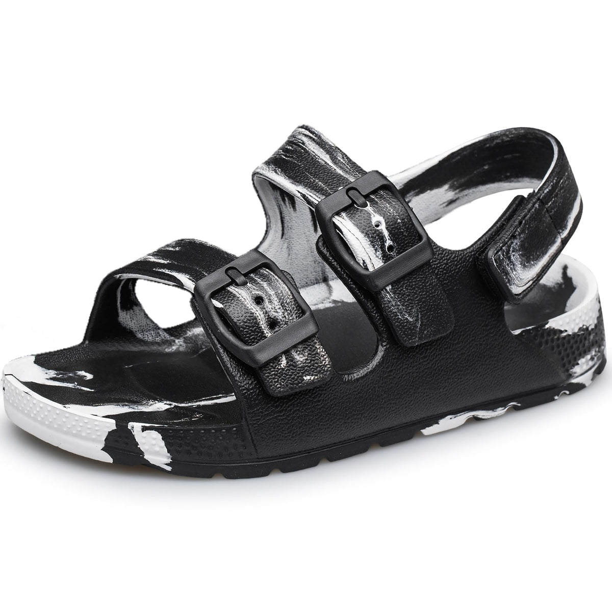 BNV Boys Girls Sandals Unisex Toddler Kids Double Buckle Sandals Comfort Open Toe Adjustable Back Strap Shower Beach Pool Shoes(Toddler/Little Kid/Big Kid)