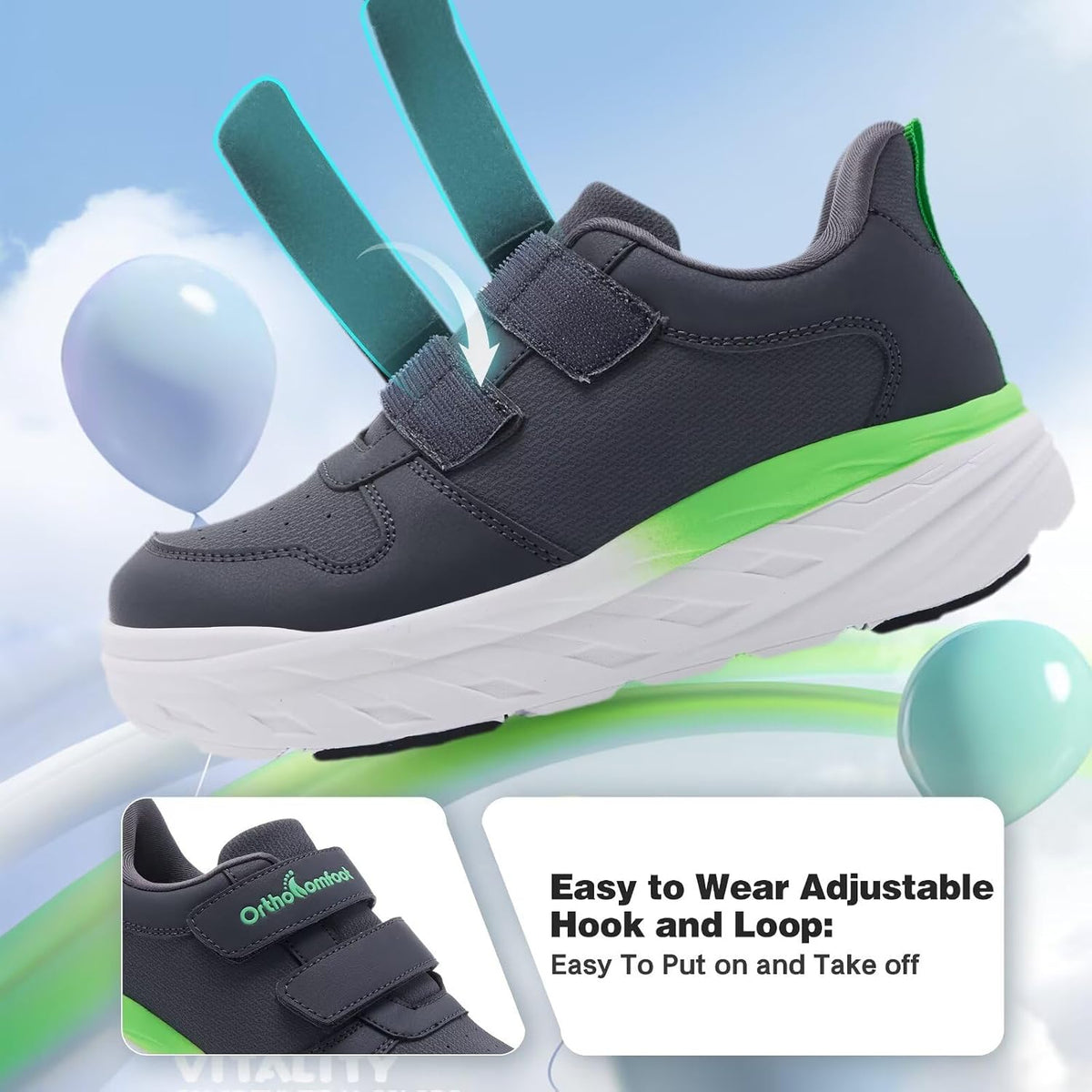 OrthoComfoot Kids Orthopedic Wide Tennis Comfortable Shoes