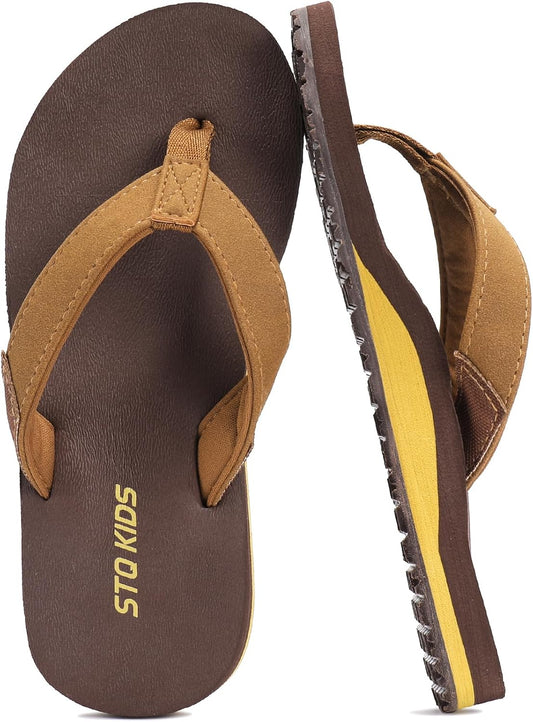 STQ KIDS Flip Flops for Boys Girls with Arch Support