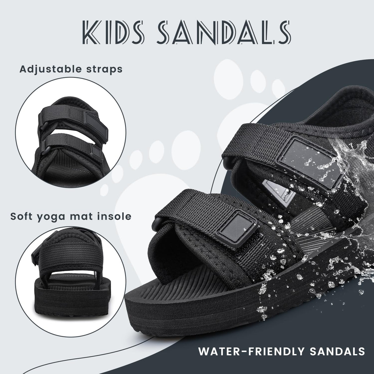 BNV Toddler Little Kid Sandals Boys Girls Adjustable Strap Open-Toe Summer Outdoor Unisex Child Sport Beach Sandals(Toddler/Little Kid/Big Kid)