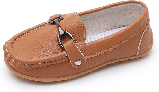 RVROVIC Kids Girls Boys Slip-on Loafers Oxford PU Leather Flats Shoes(Toddler/Little Kid)