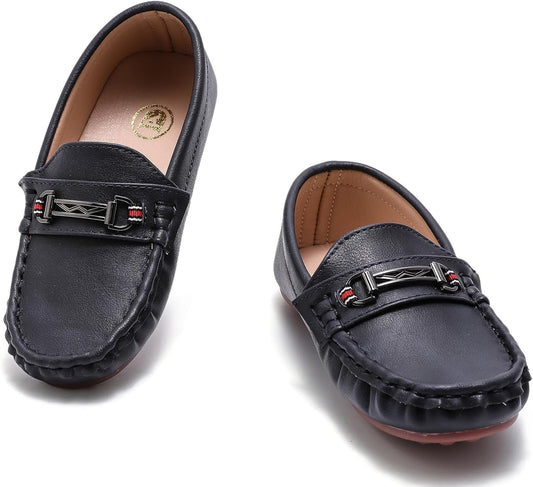 DADAWEN Kids' Soft Leather Penny Loafers