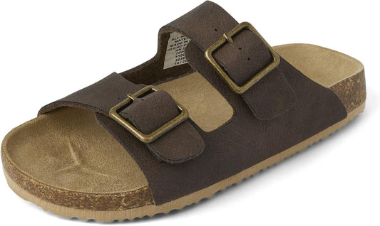 The Children's Place Boys' Boys Casual Slip on Double Buckle Slide Sandals