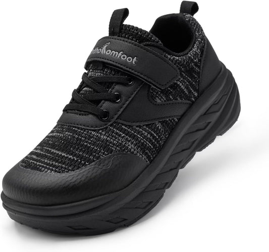 Boys Girls Kids Orthopedic Tennis Shoes: Wide Toe Box Comfortable Casual Plantar Fasciitis Arch Support Athletic Running Sneakers, Orthotic School Sports Walking Shoes for Foot and Pain Relief