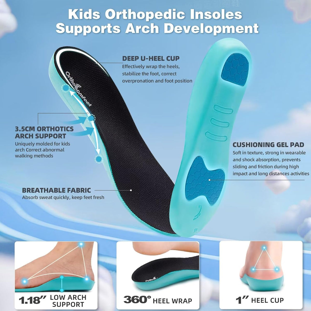 OrthoComfoot Kids Orthopedic Wide Tennis Comfortable Shoes
