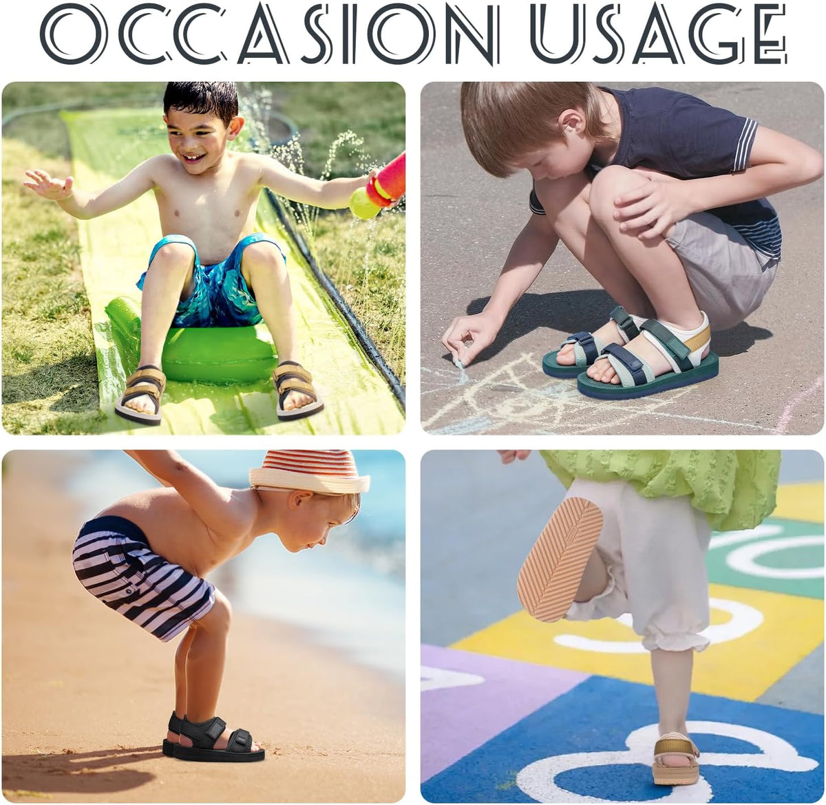 BNV Toddler Little Kid Sandals Boys Girls Adjustable Strap Open-Toe Summer Outdoor Unisex Child Sport Beach Sandals(Toddler/Little Kid/Big Kid)
