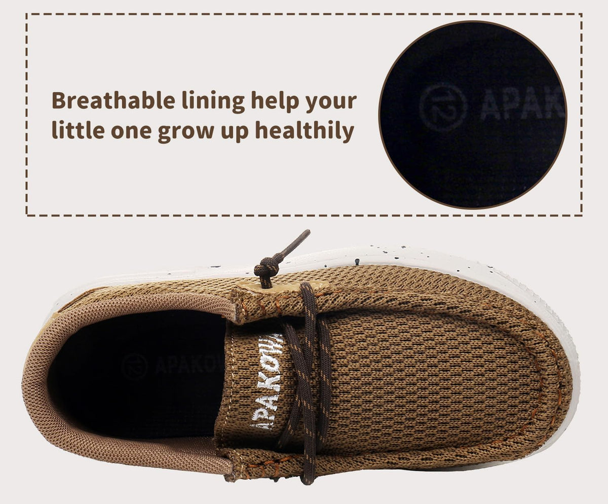 Apakowa Kids Boys Girls Loafers Slip-On Casual Walking Boat Dress Shoes