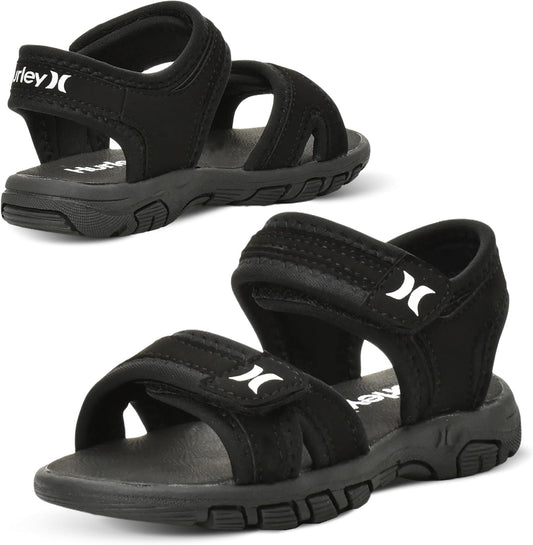 Hurley Loni Toddlers and kids Water Shoes, Beach Essentials, Girls and Boys Open Toe Sandals, Lightweight, Breathable and Two Adjustable Straps